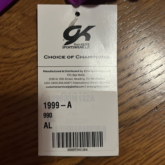 NWT purple hombre GK gymnastics tumbling dance leotard w/Scrunchie sz AL - Picture 7 of 10